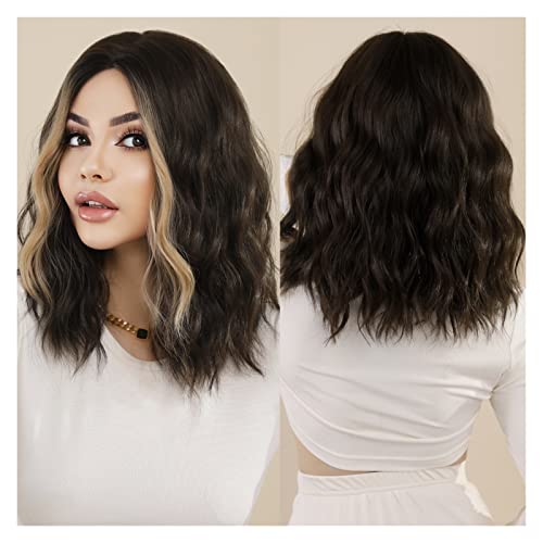 Perücke Frauen Kurze Perücke Blonde Perücke für Damen Tägliche Party Synthetische Haar Perücke mit hitzebeständiger Faser Haar Perücke Frauenparty(MW1053-1) von MIROOOO