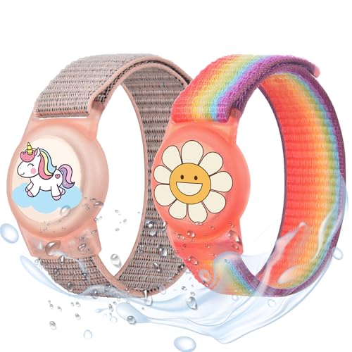 MIRPARVA Kinder Armband für AirTag, Nylon Wasserdicht Armband Kompatibel mit AirTag, Verlust Kratzfeste Versteckt Hülle für Erwachsene Kleinkind von MIRPARVA