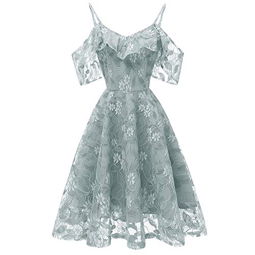 MIRRAY Damen All Season Vintage Prinzessin Blumenspitze Cocktailparty Aline Swing Kleid von MIRRAY