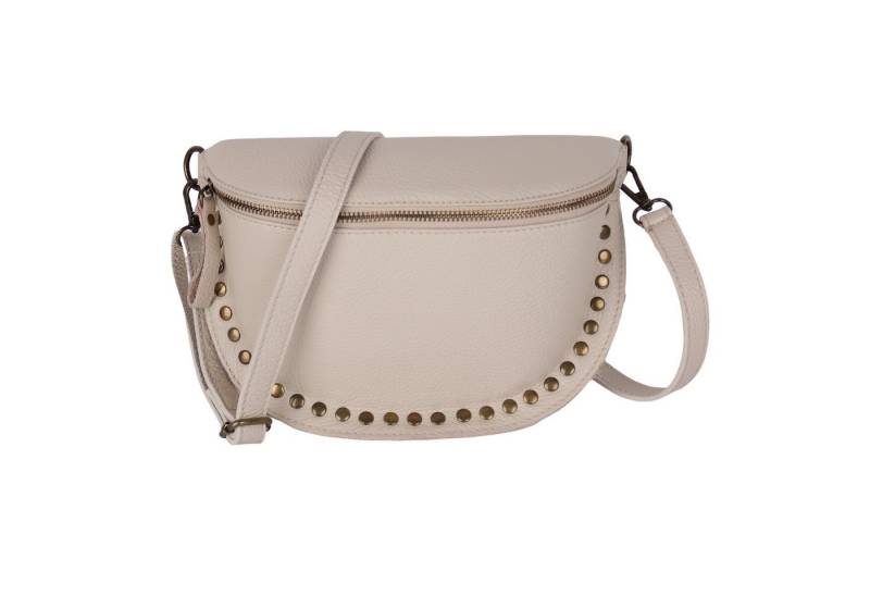 MIRROSI Bauchtasche Damen, Echtleder, Leder, Made in Italy, Umhängetasche, Brusttasche, (Schultertasche für jeden Anlass), Crossbody Bag, Damen Taschen mit Nieten von MIRROSI