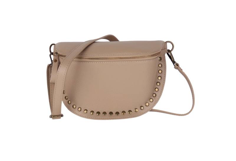 MIRROSI Bauchtasche Damen, Echtleder, Leder, Made in Italy, Umhängetasche, Brusttasche, (Schultertasche für jeden Anlass), Crossbody Bag, Damen Taschen mit Nieten von MIRROSI