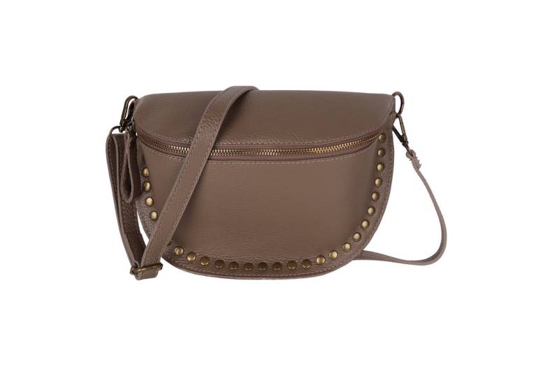 MIRROSI Bauchtasche Damen, Echtleder, Leder, Made in Italy, Umhängetasche, Brusttasche, (Schultertasche für jeden Anlass), Crossbody Bag, Damen Taschen mit Nieten von MIRROSI