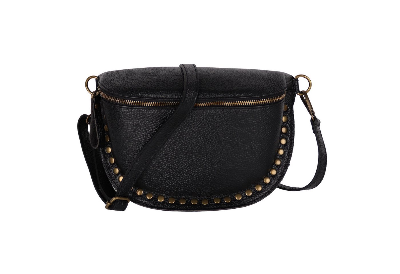 MIRROSI Bauchtasche Damen, Echtleder, Leder, Made in Italy, Umhängetasche, Brusttasche, (Schultertasche für jeden Anlass), Crossbody Bag, Damen Taschen mit Nieten von MIRROSI