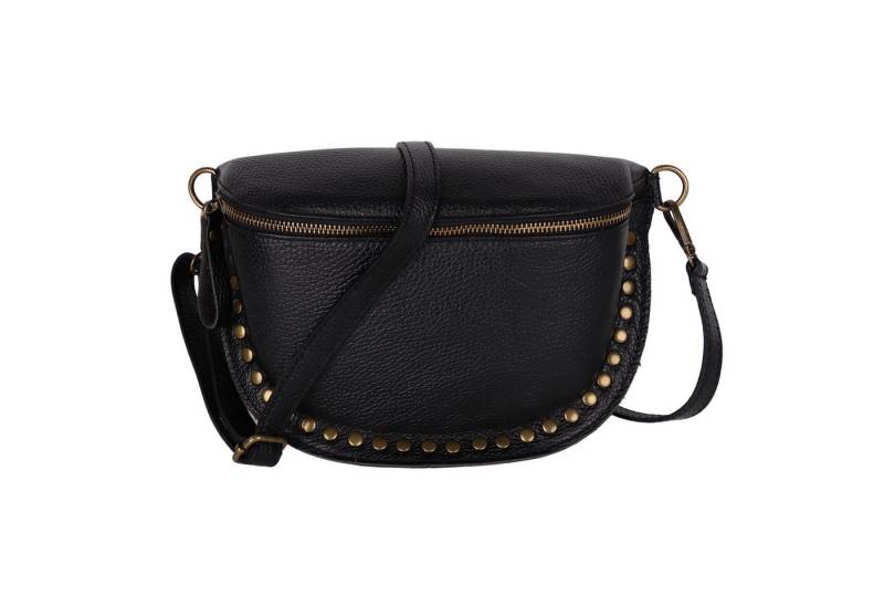 MIRROSI Bauchtasche Damen, Echtleder, Leder, Made in Italy, Umhängetasche, Brusttasche, (Schultertasche für jeden Anlass), Crossbody Bag, Damen Taschen mit Nieten von MIRROSI