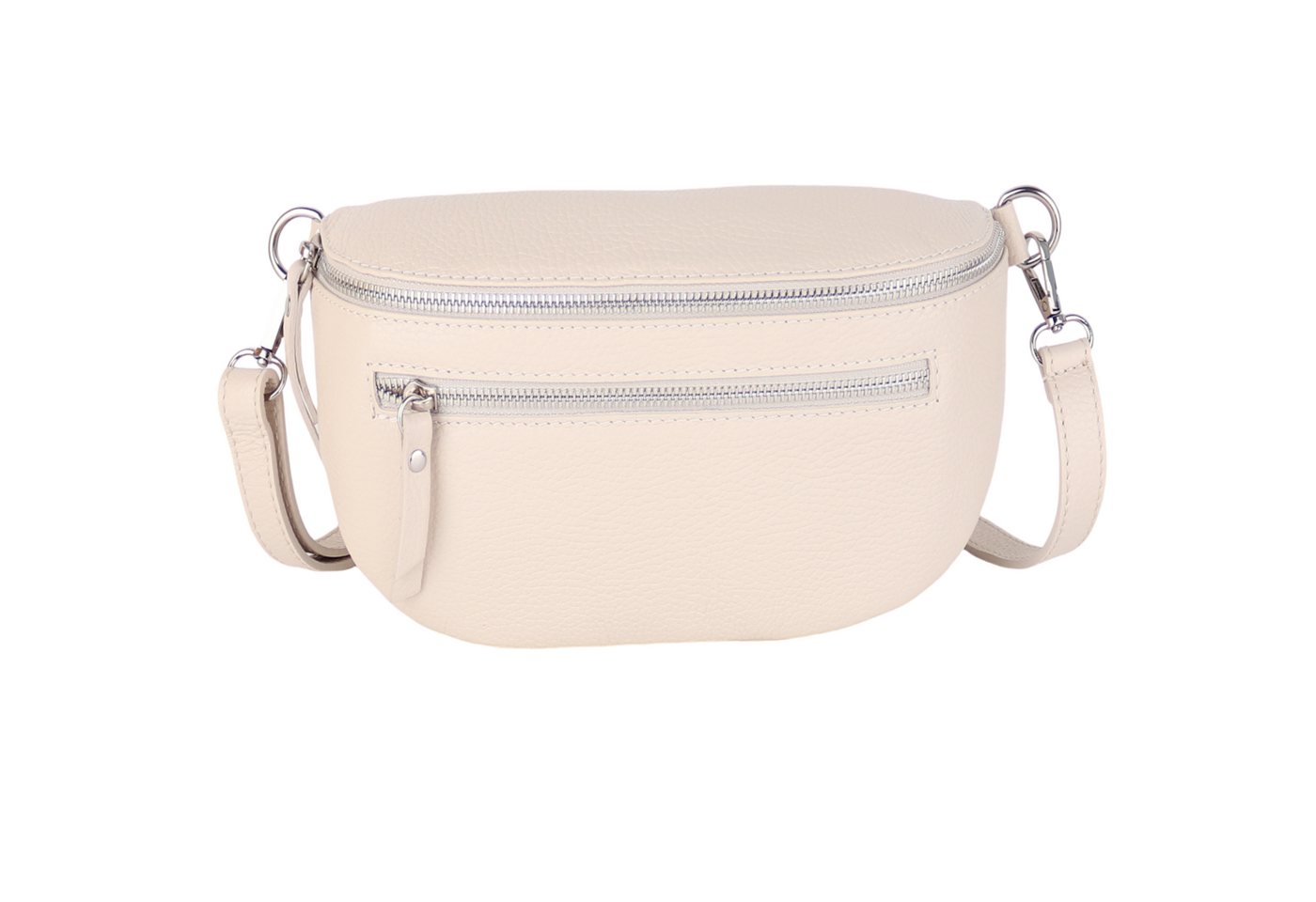 MIRROSI Bauchtasche Damen, Echtleder, Leder, Made in Italy, Umhängetasche, Brusttasche, (Schultertasche für jeden Anlass (1 Tasche & 1 Gurt), Mit zwei Reißverschlüssen), Crossbody Bag, gemusterten& verstellbaren Schulterriemen von MIRROSI