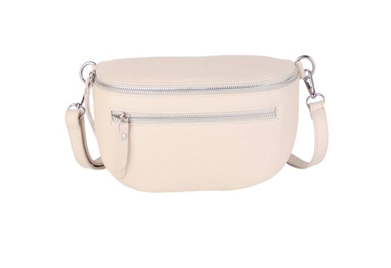 MIRROSI Bauchtasche Damen, Echtleder, Leder, Made in Italy, Umhängetasche, Brusttasche, (Schultertasche für jeden Anlass (1 Tasche & 1 Gurt), Mit zwei Reißverschlüssen), Crossbody Bag, verstellbaren Schulterriemen, Zwei Größen zur Auswahl von MIRROSI