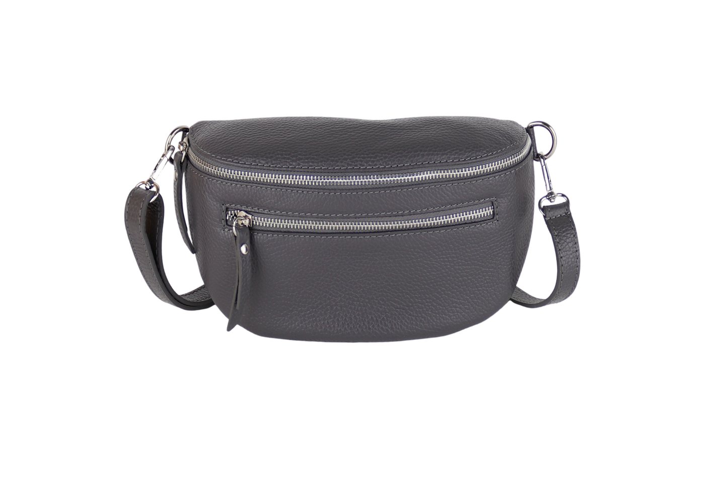 MIRROSI Bauchtasche Damen, Echtleder, Leder, Made in Italy, Umhängetasche, Brusttasche, (Schultertasche für jeden Anlass (1 Tasche & 1 Gurt), Mit zwei Reißverschlüssen), Crossbody Bag, gemusterten& verstellbaren Schulterriemen von MIRROSI