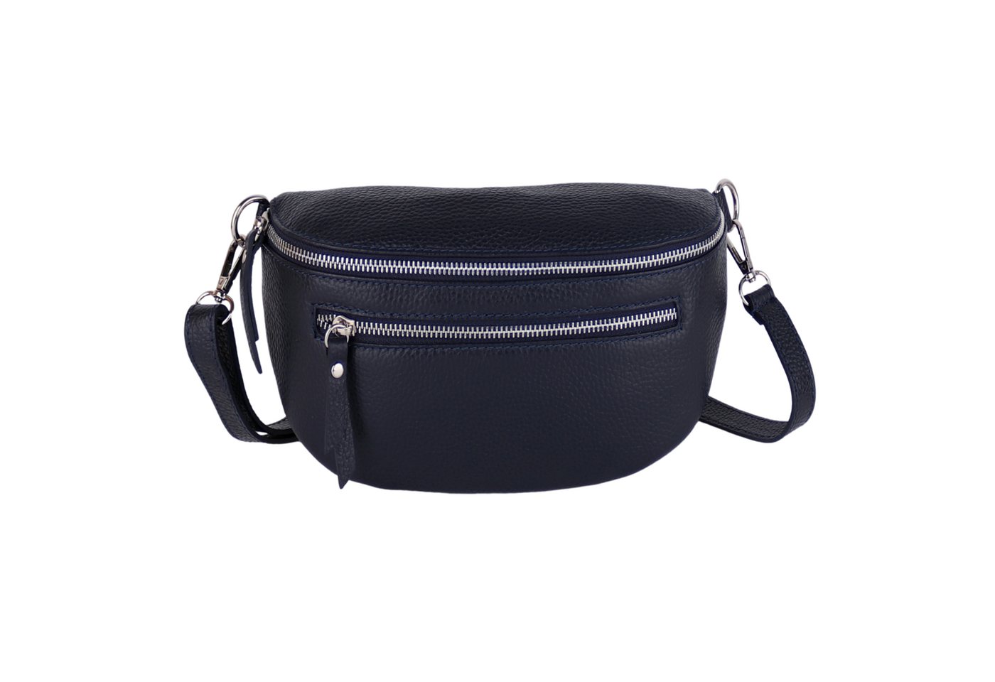 MIRROSI Bauchtasche Damen, Echtleder, Leder, Made in Italy, Umhängetasche, Brusttasche, (Schultertasche für jeden Anlass (1 Tasche & 1 Gurt), Mit zwei Reißverschlüssen), Crossbody Bag, gemusterten& verstellbaren Schulterriemen von MIRROSI