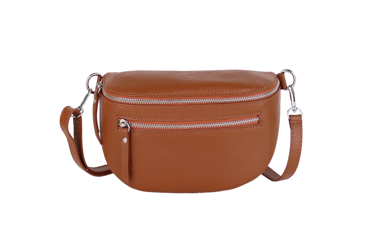 MIRROSI Bauchtasche Damen, Echtleder, Leder, Made in Italy, Umhängetasche, Brusttasche, (Schultertasche für jeden Anlass (1 Tasche & 1 Gurt), Mit zwei Reißverschlüssen), Crossbody Bag, gemusterten& verstellbaren Schulterriemen von MIRROSI