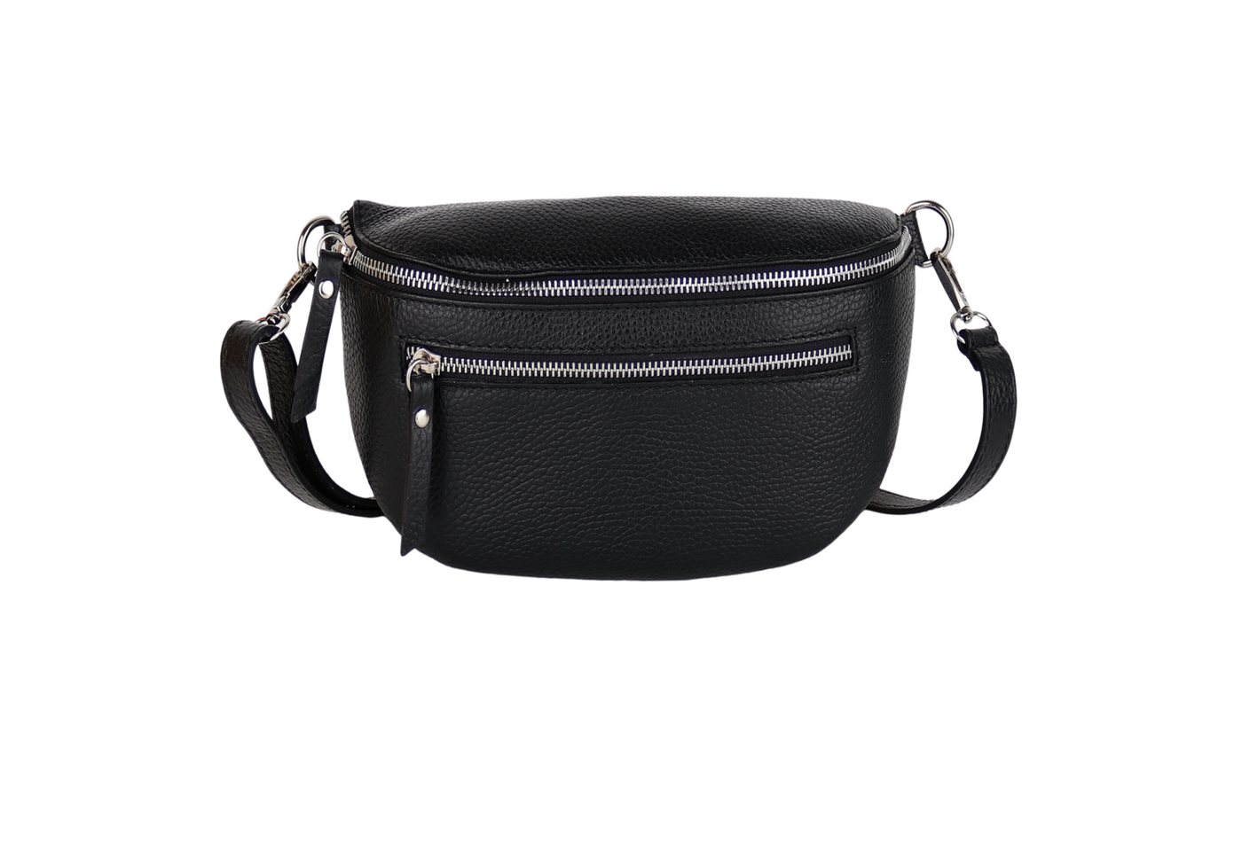 MIRROSI Bauchtasche Damen, Echtleder, Leder, Made in Italy, Umhängetasche, Brusttasche, (Schultertasche für jeden Anlass (1 Tasche & 1 Gurt), Mit zwei Reißverschlüssen), Crossbody Bag, gemusterten& verstellbaren Schulterriemen von MIRROSI