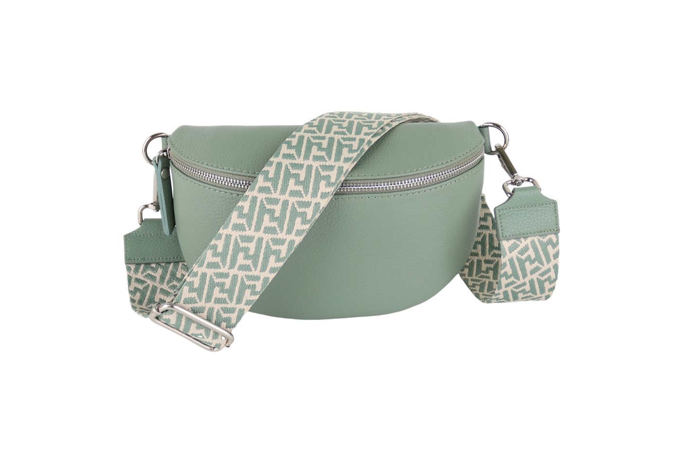 MIRROSI Bauchtasche Damen, Echtleder, Leder, Made in Italy, Umhängetasche, Brusttasche, (Schultertasche für jeden Anlass (1 Tasche & 2 Gurte), 3 Größen auswählbar), Crossbody Bag, Netzmuster, gemusterten& verstellbaren Schulterriemen von MIRROSI