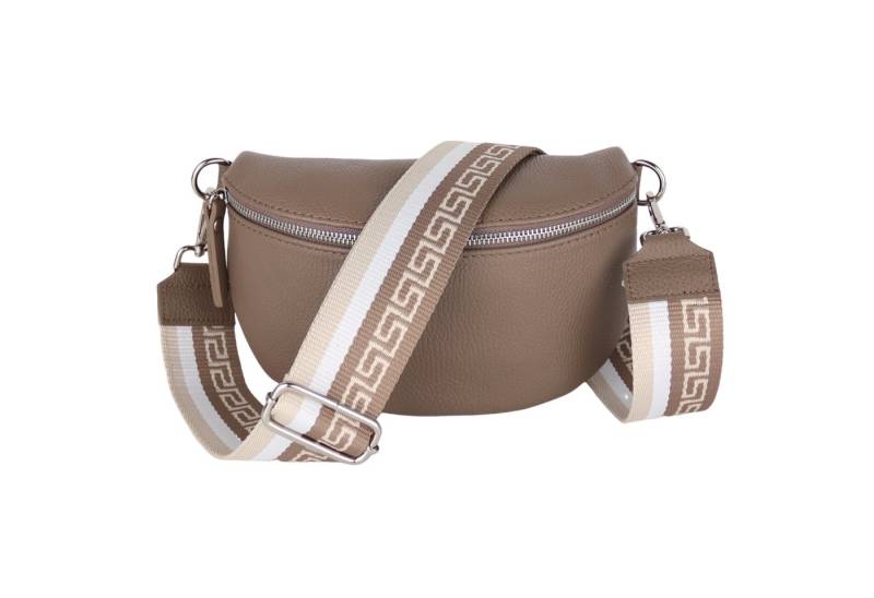 MIRROSI Bauchtasche Damen, Echtleder, Leder, Made in Italy, Umhängetasche, Brusttasche, (Schultertasche für jeden Anlass (1 Tasche & 2 Gurte), Damen Taschen, 3 Größen auswählbar), Crossbody Bag, Cognac Braun, verstellbaren Schulterriemen von MIRROSI