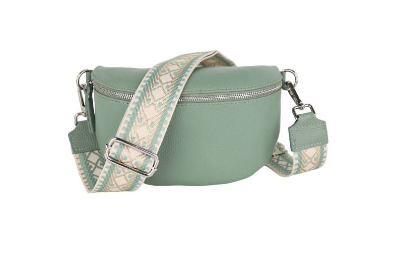 MIRROSI Bauchtasche Damen, Echtleder, Leder, Made in Italy, Umhängetasche, Brusttasche, (Schultertasche für jeden Anlass (1 Tasche & 2 Gurte), Damen Taschen, 3 Größen auswählbar), Crossbody Bag, Cognac Braun, verstellbaren Schulterriemen von MIRROSI