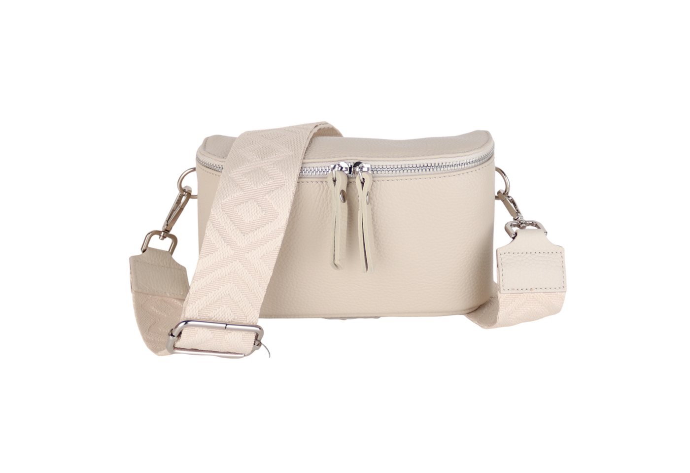 MIRROSI Bauchtasche Damen, Echtleder, Made in Italy, Umhängetasche, Brusttasche, (23x13x7cm), Schultertasche für jeden Anlass (1 Tasche & 2 Gurte), Crossbody Bag, gemusterten & verstellbaren Schulterriemen von MIRROSI