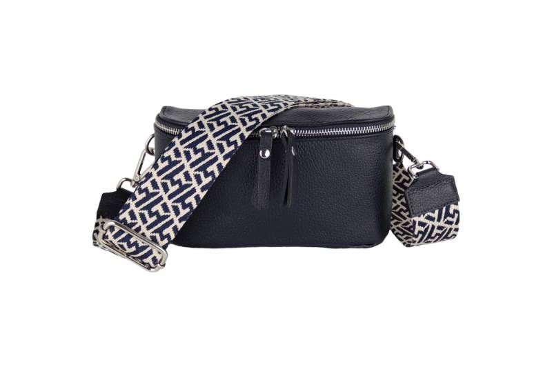 MIRROSI Bauchtasche Damen, Echtleder, Made in Italy, Umhängetasche, Brusttasche, (23x13x7cm), Schultertasche für jeden Anlass (1 Tasche & 2 Gurte), Crossbody Bag, gemusterten & verstellbaren Schulterriemen von MIRROSI