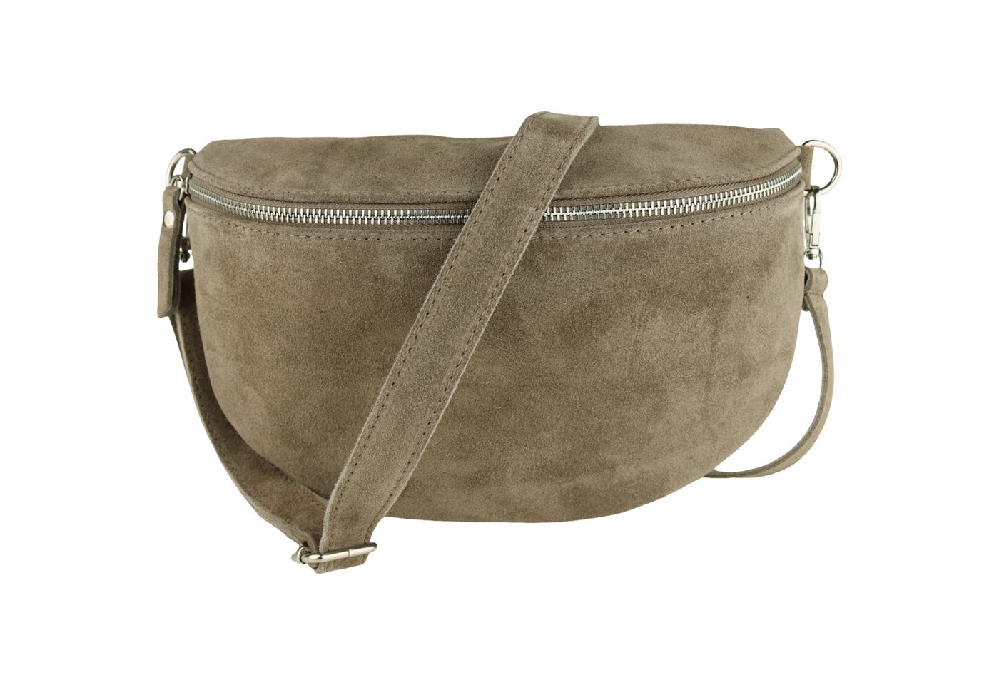 MIRROSI Bauchtasche Damen, Veloursleder, Made in Italy,Umhängetasche, Brusttasche (Schultertasche für jeden Anlass, 28x18x9 cm), Crossbody Bag, Schwarz, gemusterten& verstellbaren Schulterriemen von MIRROSI