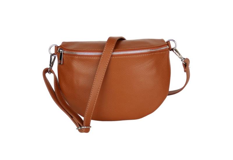 MIRROSI Bauchtasche Damen, aus Echtleder, Made in Italy,Umhängetasche, Brusttasche (Schultertasche für jeden Anlass (1 Tasche & 1 oder 2 Gurte), 26x20x8cm, Reißverschlussfach auf der Rückseite), Crossbody Bag, gemusterten& verstellbaren Schulterriemen von MIRROSI