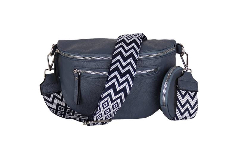 MIRROSI Bauchtasche Damen Taschen, Umhängetasche, Brusttasche, 27x19x9cm Veganes Leder (Schultertasche für jeden Anlass, inkl.1x Münzbeutel), Crossbody Bag, Bohemian gemusterten& verstellbaren Schulterriemen von MIRROSI