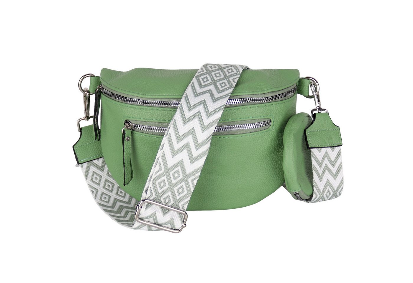 MIRROSI Bauchtasche Damen Taschen, Umhängetasche, Brusttasche, 27x19x9cm Veganes Leder (Schultertasche für jeden Anlass, inkl.1x Münzbeutel), Crossbody Bag, Bohemian gemusterten& verstellbaren Schulterriemen von MIRROSI