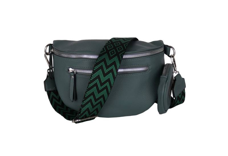 MIRROSI Bauchtasche Damen Taschen, Umhängetasche, Brusttasche, 27x19x9cm Veganes Leder (Schultertasche für jeden Anlass, inkl.1x Münzbeutel), Crossbody Bag, Bohemian gemusterten& verstellbaren Schulterriemen von MIRROSI