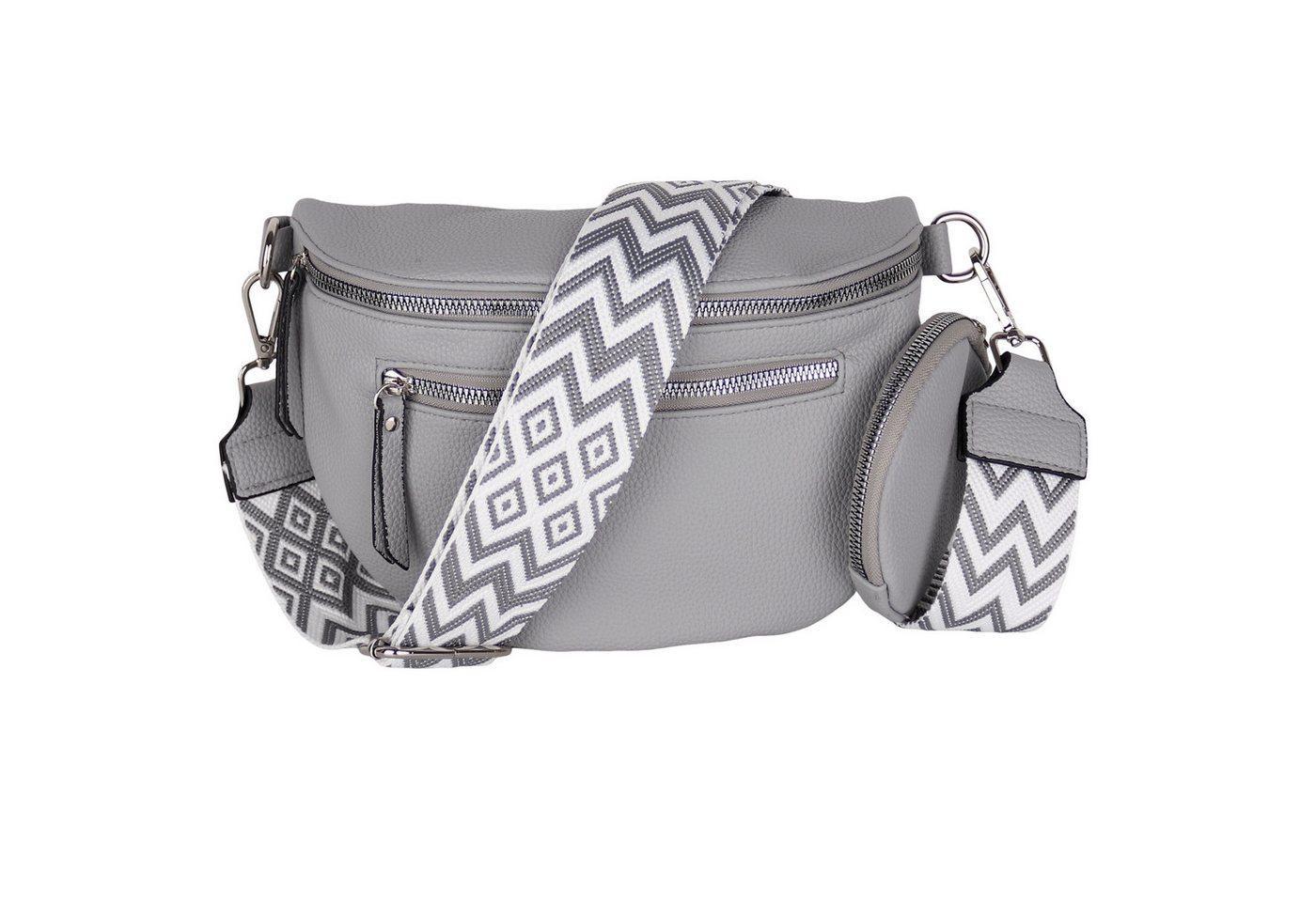 MIRROSI Bauchtasche Damen Taschen, Umhängetasche, Brusttasche, 27x19x9cm Veganes Leder (Schultertasche für jeden Anlass, inkl.1x Münzbeutel), Crossbody Bag, Bohemian gemusterten& verstellbaren Schulterriemen von MIRROSI