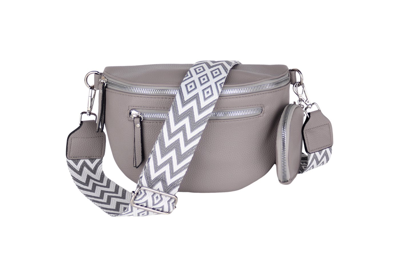 MIRROSI Bauchtasche Damen Taschen, Umhängetasche, Brusttasche, 27x19x9cm Veganes Leder (Schultertasche für jeden Anlass, inkl.1x Münzbeutel), Crossbody Bag, Bohemian gemusterten& verstellbaren Schulterriemen von MIRROSI