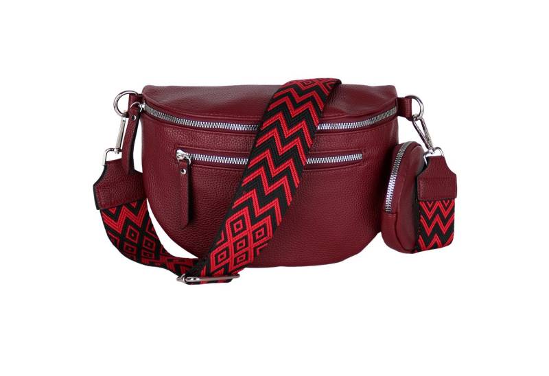 MIRROSI Bauchtasche Damen Taschen, Umhängetasche, Brusttasche, 27x19x9cm Veganes Leder (Schultertasche für jeden Anlass, inkl.1x Münzbeutel), Crossbody Bag, Bohemian gemusterten& verstellbaren Schulterriemen von MIRROSI