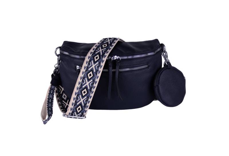 MIRROSI Bauchtasche Damen Taschen, Umhängetasche, Brusttasche, 30x20x9cm Veganes Leder (Schultertasche für jeden Anlass, (dazu 1x Münzbeutel und 1x Schlüsselband), Crossbody Bag, Bohemian gemusterten& verstellbaren Schulterriemen von MIRROSI