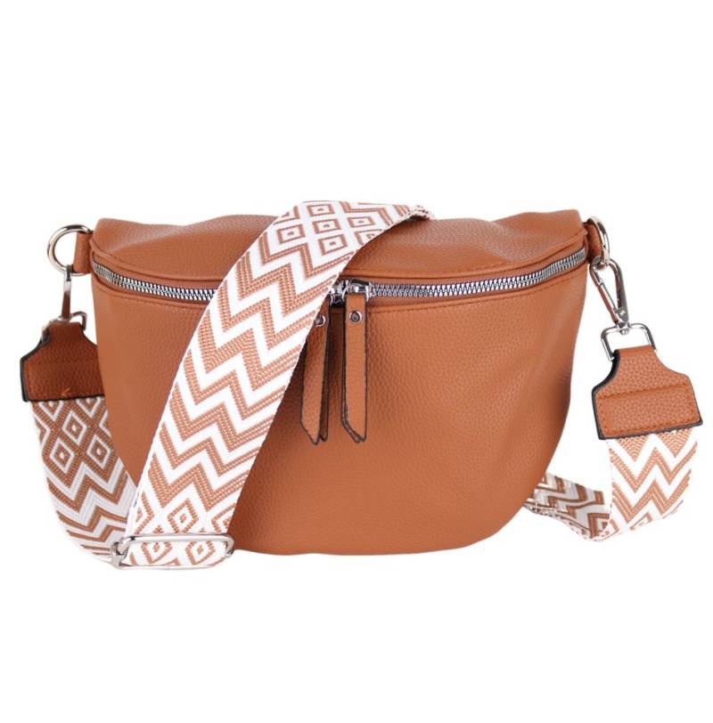 MIRROSI Bauchtasche Damen Taschen, Umhängetasche, Brusttasche, 33x20x10cm oder 24x14x7cm (Schultertasche aus Veganleder für jeden Anlass), Crossbody Bag, Bohemian gemusterten & verstellbaren Schulterriemen von MIRROSI
