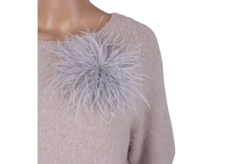 MIRROSI Brosche Edler Federbrosche, Feder-Anstecker im Boho-Vintage Stil, Ausgestattet mit Clip und Anstecknadel für sicheren Halt von MIRROSI