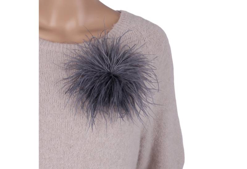 MIRROSI Brosche Edler Federbrosche, Feder-Anstecker im Boho-Vintage Stil, Ausgestattet mit Clip und Anstecknadel für sicheren Halt von MIRROSI