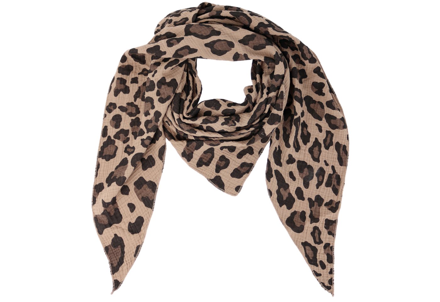 MIRROSI Dreieckstuch Aus Musellin Dreiecksschal ca.195x80 cm, Made in Italy, (leicht, ideal für das ganze Jahr, 100% Baumwolle), in tollen Farben (Leo Muster) von MIRROSI