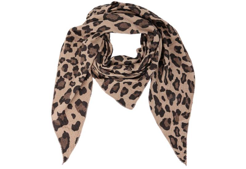 MIRROSI Dreieckstuch Aus Musellin Dreiecksschal ca.195x80 cm, Made in Italy, (leicht, ideal für das ganze Jahr, 100% Baumwolle), in tollen Farben (Leo Muster) von MIRROSI