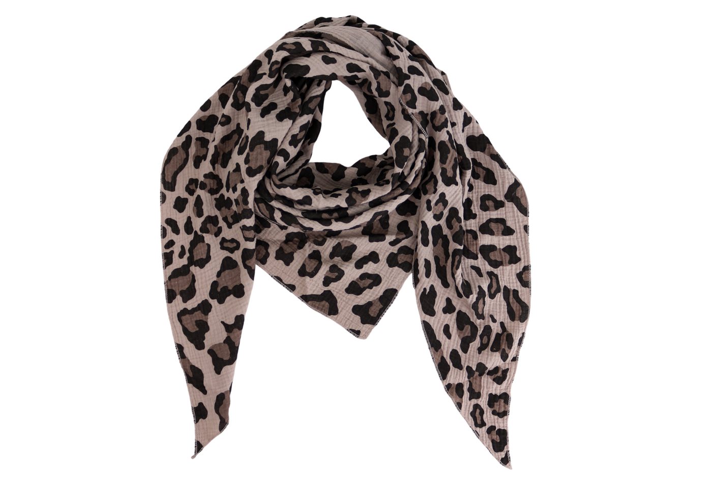 MIRROSI Dreieckstuch Aus Musellin Dreiecksschal ca.195x80 cm, Made in Italy, (leicht, ideal für das ganze Jahr, 100% Baumwolle), in tollen Farben (Leo Muster) von MIRROSI