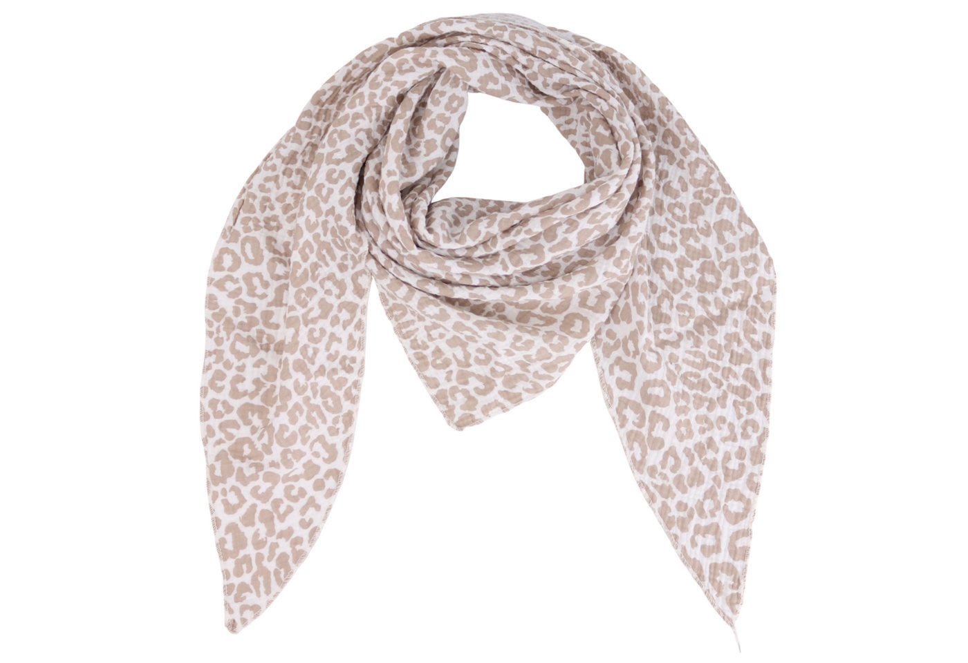 MIRROSI Dreieckstuch Aus Musellin Dreiecksschal ca.195x80 cm, Made in Italy, (leicht, ideal für das ganze Jahr, 100% Baumwolle), in tollen Farben (Leo Muster) von MIRROSI