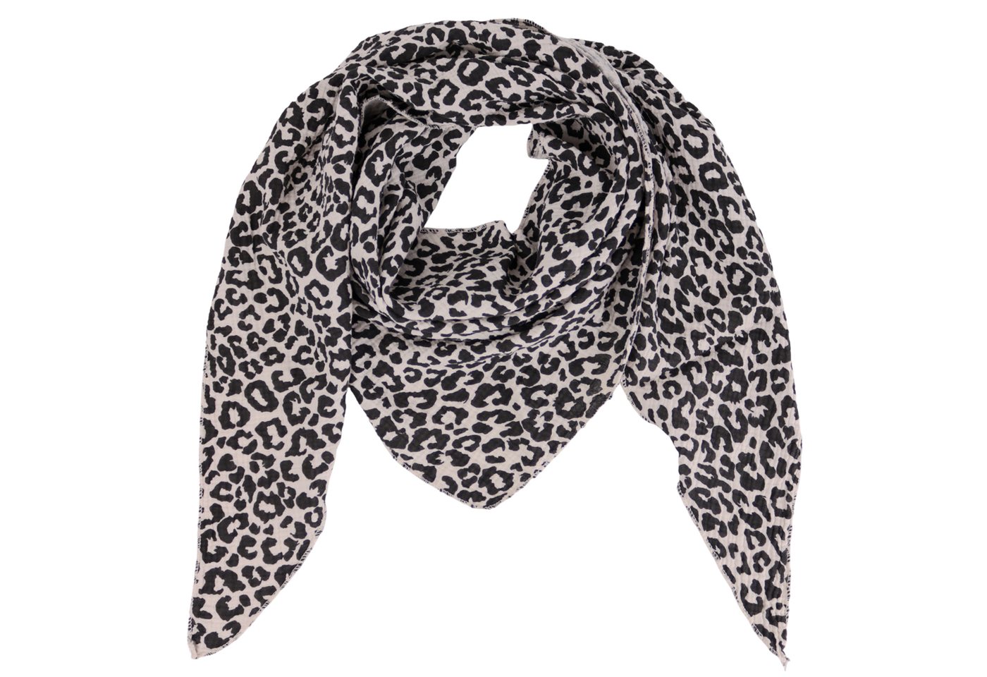 MIRROSI Dreieckstuch Aus Musellin Dreiecksschal ca.195x80 cm, Made in Italy, (leicht, ideal für das ganze Jahr, 100% Baumwolle), in tollen Farben (Leo Muster) von MIRROSI