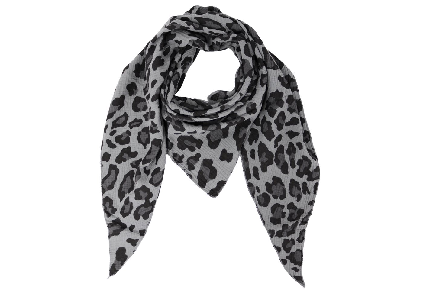 MIRROSI Dreieckstuch Aus Musellin Dreiecksschal ca.195x80 cm, Made in Italy, (leicht, ideal für das ganze Jahr, 100% Baumwolle), in tollen Farben (Leo Muster) von MIRROSI