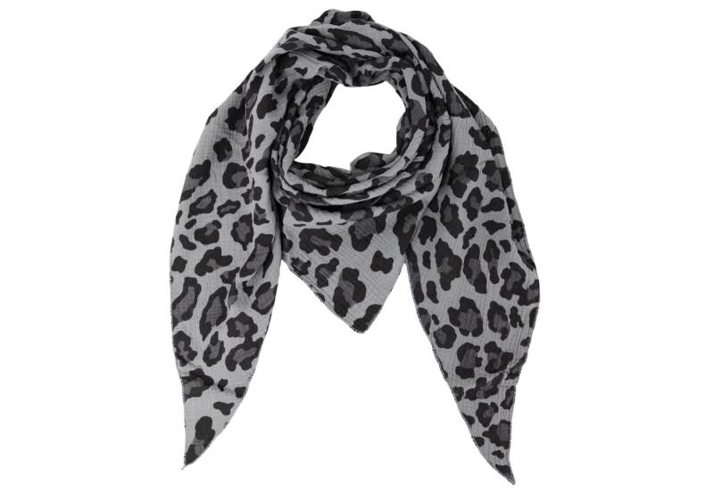 MIRROSI Dreieckstuch Aus Musellin Dreiecksschal ca.195x80 cm, Made in Italy, (leicht, ideal für das ganze Jahr, 100% Baumwolle), in tollen Farben (Leo Muster) von MIRROSI