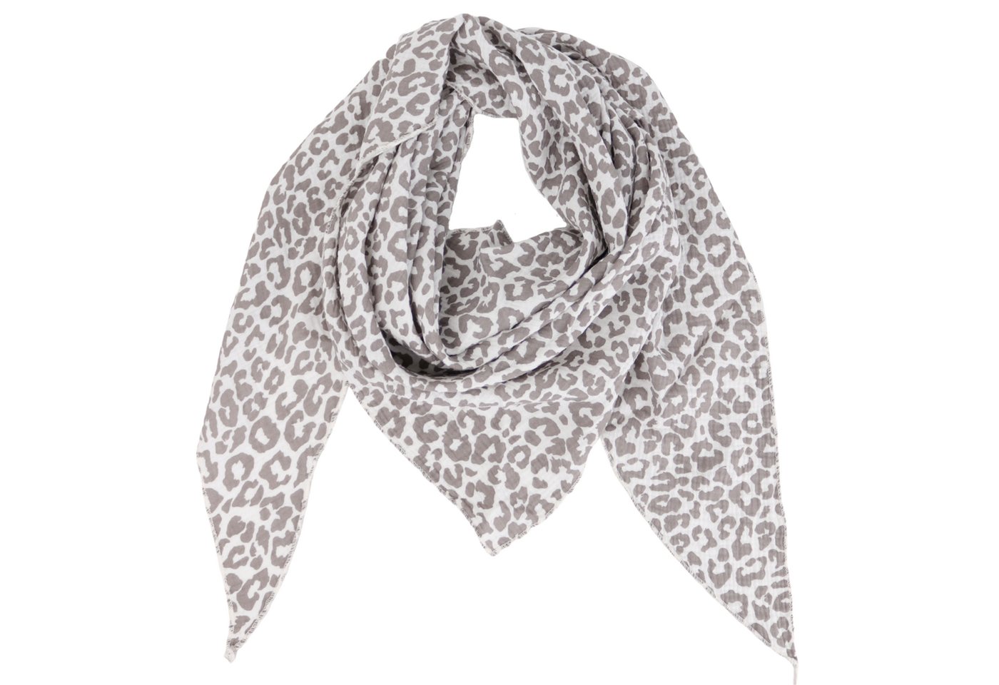 MIRROSI Dreieckstuch Aus Musellin Dreiecksschal ca.195x80 cm, Made in Italy, (leicht, ideal für das ganze Jahr, 100% Baumwolle), in tollen Farben (Leo Muster) von MIRROSI