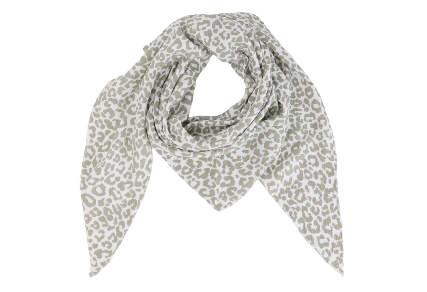 MIRROSI Dreieckstuch Aus Musellin Dreiecksschal ca.195x80 cm, Made in Italy, (leicht, ideal für das ganze Jahr, 100% Baumwolle), in tollen Farben (Leo Muster) von MIRROSI