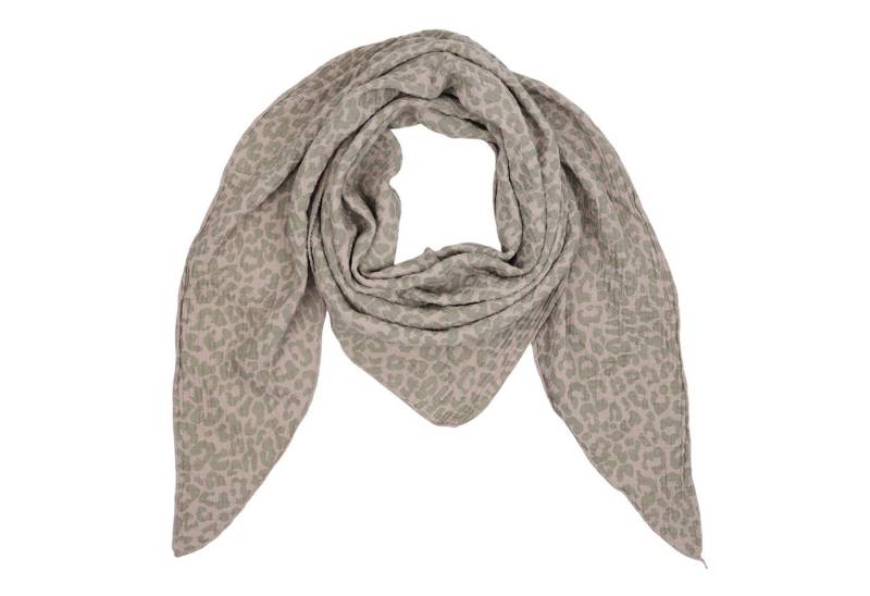 MIRROSI Dreieckstuch Aus Musellin Dreiecksschal ca.195x80 cm, Made in Italy, (leicht, ideal für das ganze Jahr, 100% Baumwolle), in tollen Farben (Leo Muster) von MIRROSI