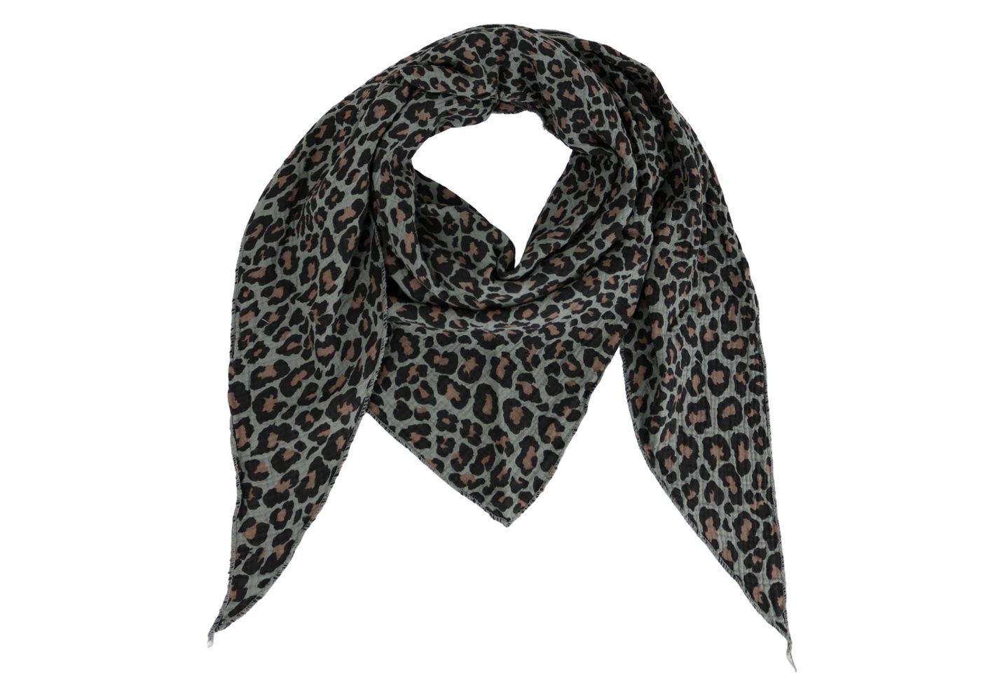 MIRROSI Dreieckstuch Aus Musellin Dreiecksschal ca.195x80 cm, Made in Italy, (leicht, ideal für das ganze Jahr, 100% Baumwolle), in tollen Farben (Leo Muster) von MIRROSI