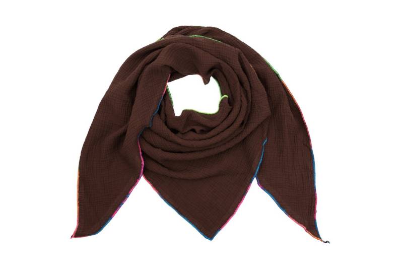 MIRROSI Dreieckstuch Aus Musellin Dreiecksschal ca.195x90 cm, Made in Italy, (Leicht ideal für das ganze Jahr, 100% Baumwolle), in tollen Unifarben (mit bundem Saum) von MIRROSI