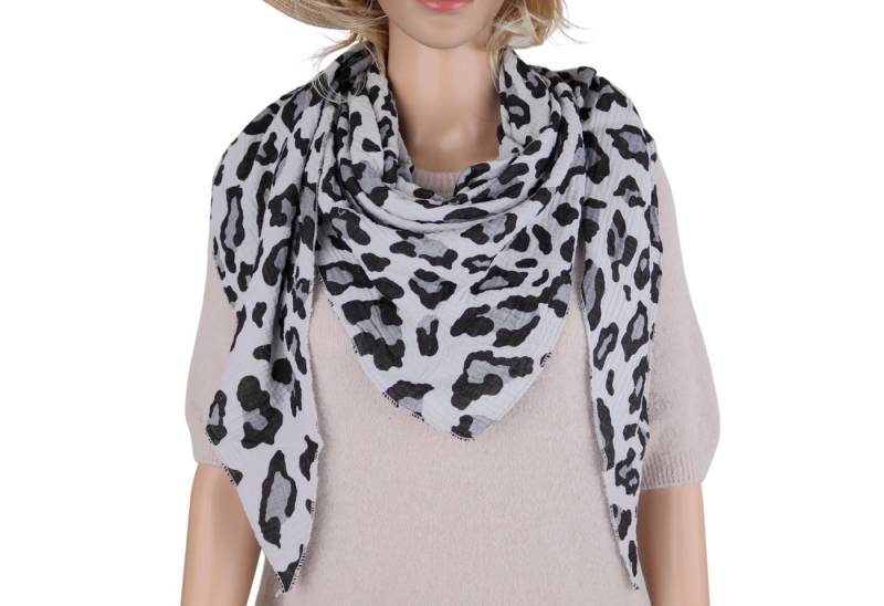 MIRROSI Dreieckstuch Aus Musellin Dreiecksschal ca.200x80 cm, Made in Italy, (Leicht ideal für das ganze Jahr, 100% Baumwolle), in tollen Farben (Leo Muster oder Unifarben) von MIRROSI