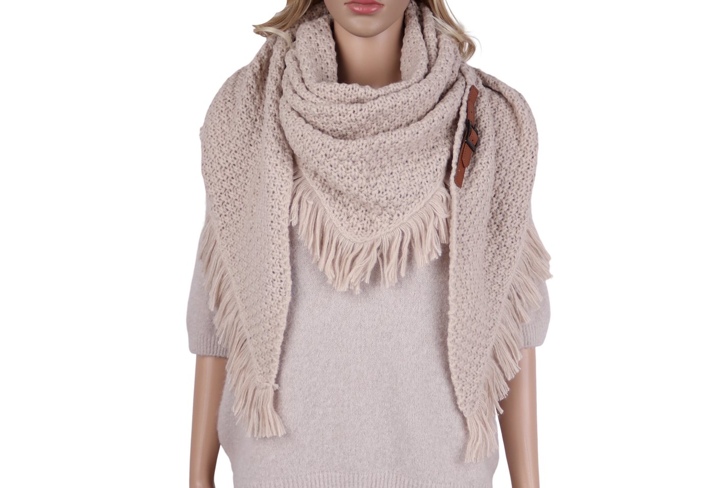 MIRROSI Dreieckstuch Strickschal warmer Dreiecksschal ca.200x80 cm, in tollen Farben von MIRROSI