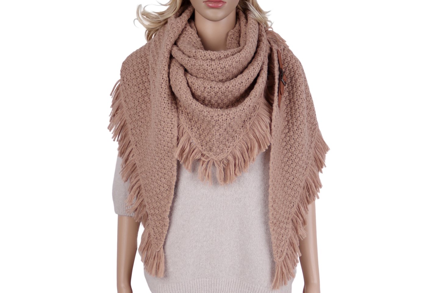 MIRROSI Dreieckstuch Strickschal warmer Dreiecksschal ca.200x80 cm, in tollen Farben von MIRROSI