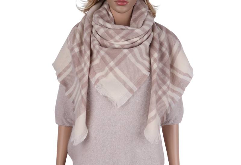 MIRROSI Dreieckstuch Viereckiges Tuch warmer Karo Muster ca.130x130cm, (ca.130x130cm), Dreiecksschal in tollen Farben von MIRROSI