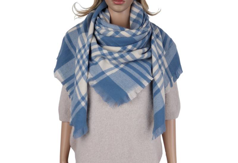 MIRROSI Dreieckstuch Viereckiges Tuch warmer Karo Muster ca.130x130cm, (ca.130x130cm), Dreiecksschal in tollen Farben von MIRROSI