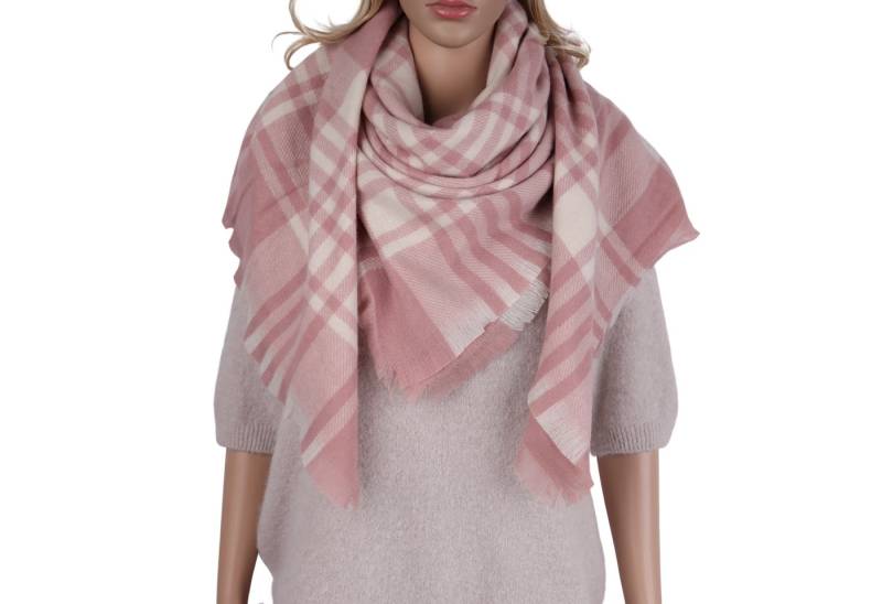 MIRROSI Dreieckstuch Viereckiges Tuch warmer Karo Muster ca.130x130cm, (ca.130x130cm), Dreiecksschal in tollen Farben von MIRROSI