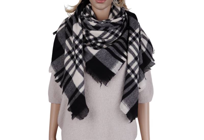 MIRROSI Dreieckstuch Viereckiges Tuch warmer Karo Muster ca.130x130cm, (ca.130x130cm), Dreiecksschal in tollen Farben von MIRROSI